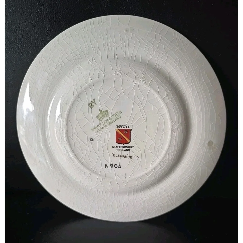 Myott Staffordshire England Elegance Plate Floral Fruit Basket Design‎ 6.4